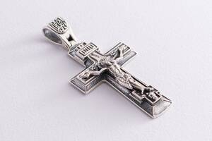 Серебряный православный крест 133097 Оникс 13 г