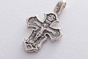 Серебряный православный крест чернение 132702 Оникс 6.5 г