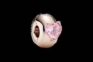 Серебряный шарм-клипса Pandora Rose Розовое сердце солитер 789203C01