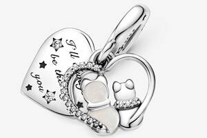 Серебряный шарм Pandora Cats & Hearts Dangle Charm