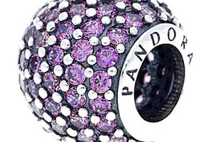 Серебряный шарм Pandora Фиолетовый шар паве 791051CFP