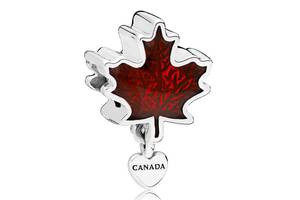Серебряный шарм Pandora Канадский красный кленовый лист 797207EN07