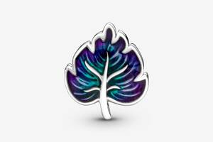 Серебряный шарм Pandora Pandora Purple & Green Leaf