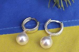 Сережки конго с жемчугом Maxi Silver 8474