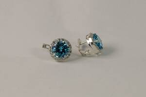 Сережки с голубыми камнями Maxi Silver 7955/2