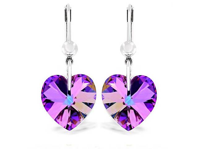 Серьги KOBI Heart со Swarovski 14 мм