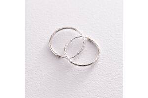 Серьги - кольца в белом золоте (1.8 см) с07153 Оникс
