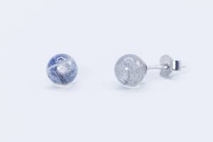Серьги серебряные INFINI родированые с лунным камнем s2mkmc-148