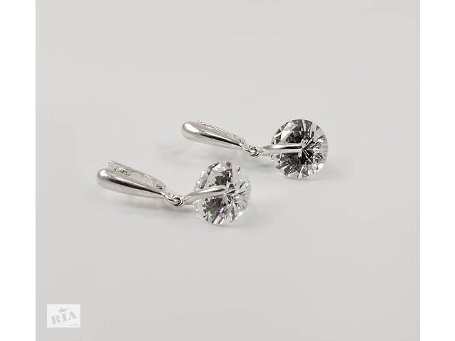 Серьги висюльки с белыми камнями Maxi Silver 7938/2