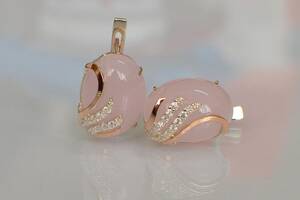 Серьги из серебра Sil с золотом 149s-3 Розовый (Sil-1102)