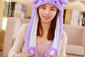 Шапка Kigurumba Единорог с хлопающими ушами и подсветкой One Size Фиолетовый (1000008)
