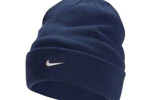 Шапка Nike Peak Beanie Sc Metal Swoosh (FB6527-410) ONE SIZE Темно-Синий