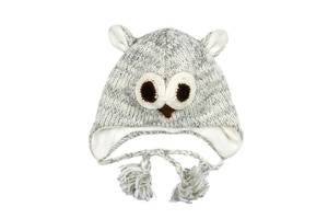 Шапка с ушками детская Kathmandu Animals Owl 100% шерсть яка One Size Серый (22941)