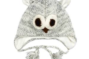 Шапка с ушками детская Kathmandu Animals Owl 100% шерсть яка One Size Серый (22941)