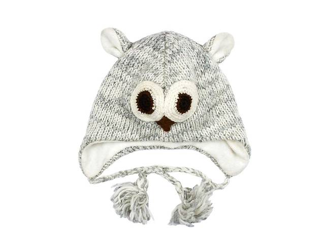 Шапка с ушками детская Kathmandu Animals Owl 100% шерсть яка One Size Серый (22941)