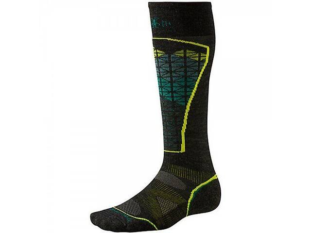 Шкарпетки Smart Wool Men's PhD Ski Light Pattern Charcoal/Alpine Green (1033-SW SW017.632-XL)