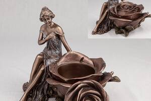 Шкатулка для украшений Veronese Девушка и роза 15 см 10197 бронзовое покрытие Купи уже сегодня!