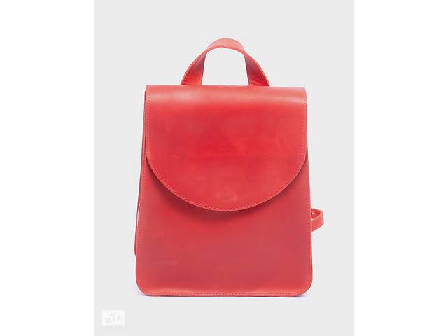 Кожаная сумка-рюкзак Dekey Элион 27*23*10 см Красный (6516)