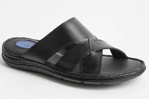 Шлепанцы мужские кожаные 340538 р.42 (27,5) Fashion Черный