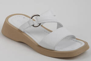 Шлепанцы женские кожаные 340149 р.38 (24,5) Fashion Белый
