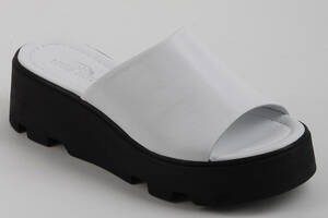 Шлепанцы женские кожаные 340161 р.36 (23,5) Fashion Белый