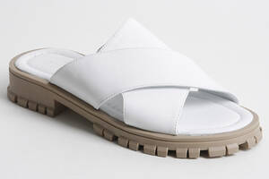 Шлепанцы женские кожаные 340356 р.36 (23) Fashion Белый
