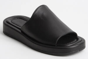Шлепанцы женские кожаные 340391 р.39 (25) Fashion Черный