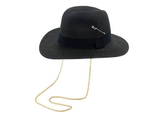 Шляпа федора БУЛАВКА с цепочкой черный SumWin 56-59