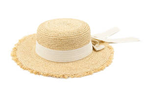 Шляпа КЛАРА натуральный белая лента SumWin 55-58