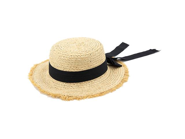 Шляпа КЛАРА натуральный черная лента SumWin 55-58