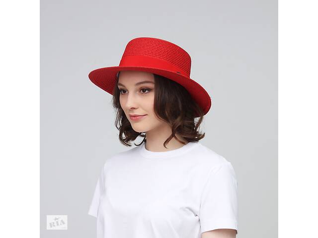 Шляпа LuckyLOOK канотье 375-858 One size Красный