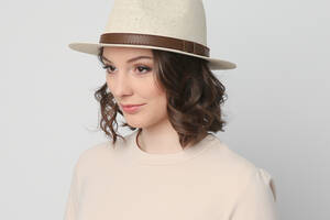 Шляпа LuckyLOOK унисекс федора 817-679 One size Светло-бежевый