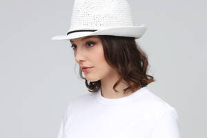 Шляпа унисекс трилби LuckyLOOK 376-886 One size Белый
