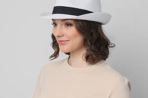 Шляпа унисекс трилби LuckyLOOK 844-088 One size Белый