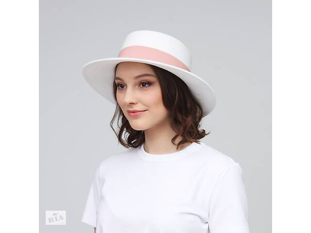 Шляпа женская канотье LuckyLOOK 375-780 One size Белый
