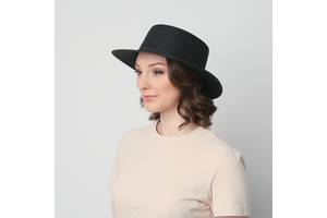 Шляпа женская канотье LuckyLOOK 817-808 One size Черный