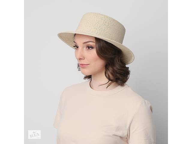 Шляпа женская канотье LuckyLOOK 817-815 One size Бежевый