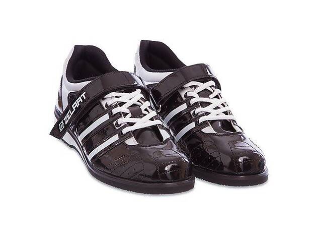 Штангетки взуття для важкої атлетики OB-1265 Zelart 44 Чорно-білий (06363043)