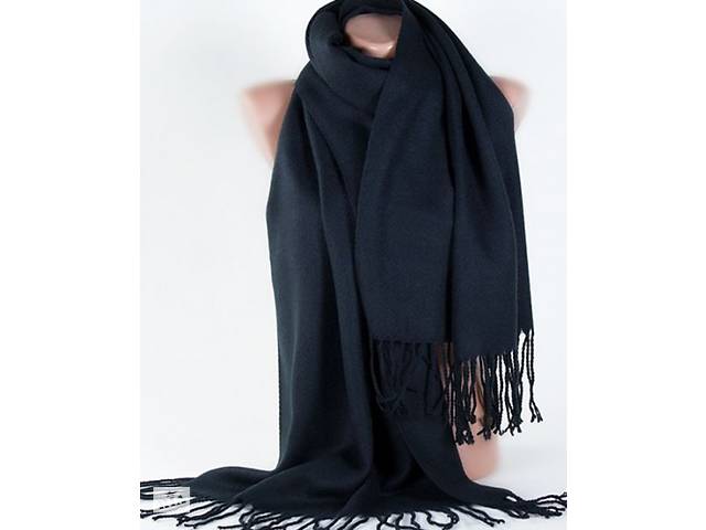Широкий черный мягкий шарф из шерсти Traum 2493-41