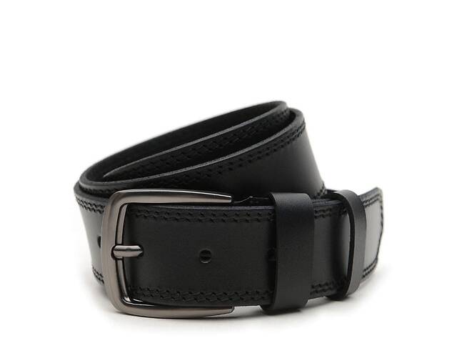 Широкий Мужской кожаный ремень 4,5 см V1125GX24-black Borsa Leather