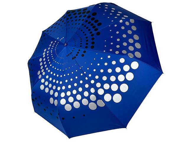 Складной зонт полуавтомат с абстрактным принтом от Серебряный дождь антиветер цвет синий 022-309-1