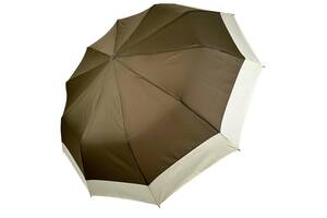Складной зонт полуавтомат с полоской по краю от Bellissimo антиветер цвет хаки 019308-5