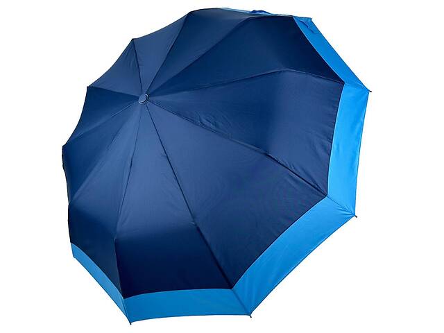 Складной зонт полуавтомат с полоской по краю от Bellissimo антиветер цвет синий 019308-6