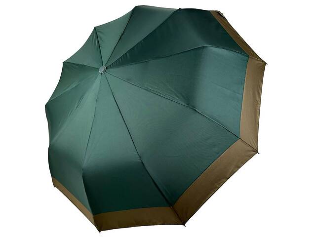 Складной зонт полуавтомат с полоской по краю от Bellissimo антиветер зеленый 019308-1