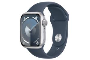 Смарт часы Apple Watch S9 41mm Silver Alum Case with Storm Blue Sp/b - S/M (6913915)