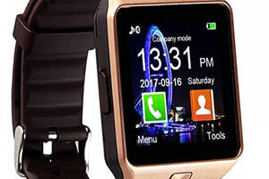 Смарт-часы Uwatch Smart Watch DZ09 умные часы с функциями фитнес браслета Золотой + карта памяти 16Гб