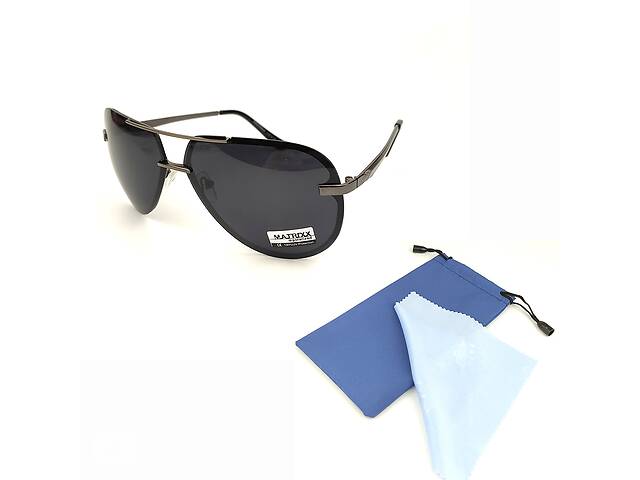 Солнцезащитные очки-авиаторы Matrix Classic со скрытой черной оправой с черной линзой