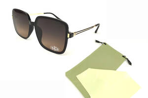 Солнцезащитные очки FlyBy Costa с черной роговой оправой и градиентной зелено-розовой линзой