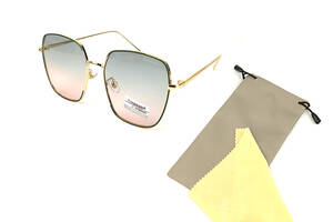 Солнцезащитные очки Matrix Shine с золото-зеленой металической оправой и зелено-розовой градиентной линзой