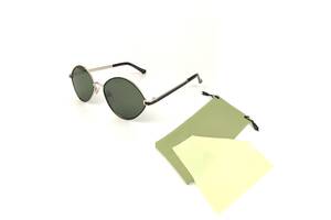 Солнцезащитные очки овальной формы Matrix Bonny с золотой металической оправой и серо-зеленой градиентной линзой